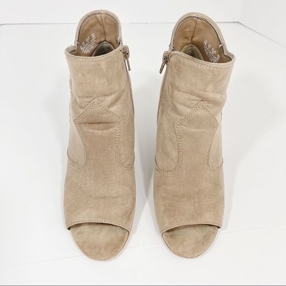 Carlos Santana Suede Peep Toe Bootie with Fringe - Picture 3 of 7